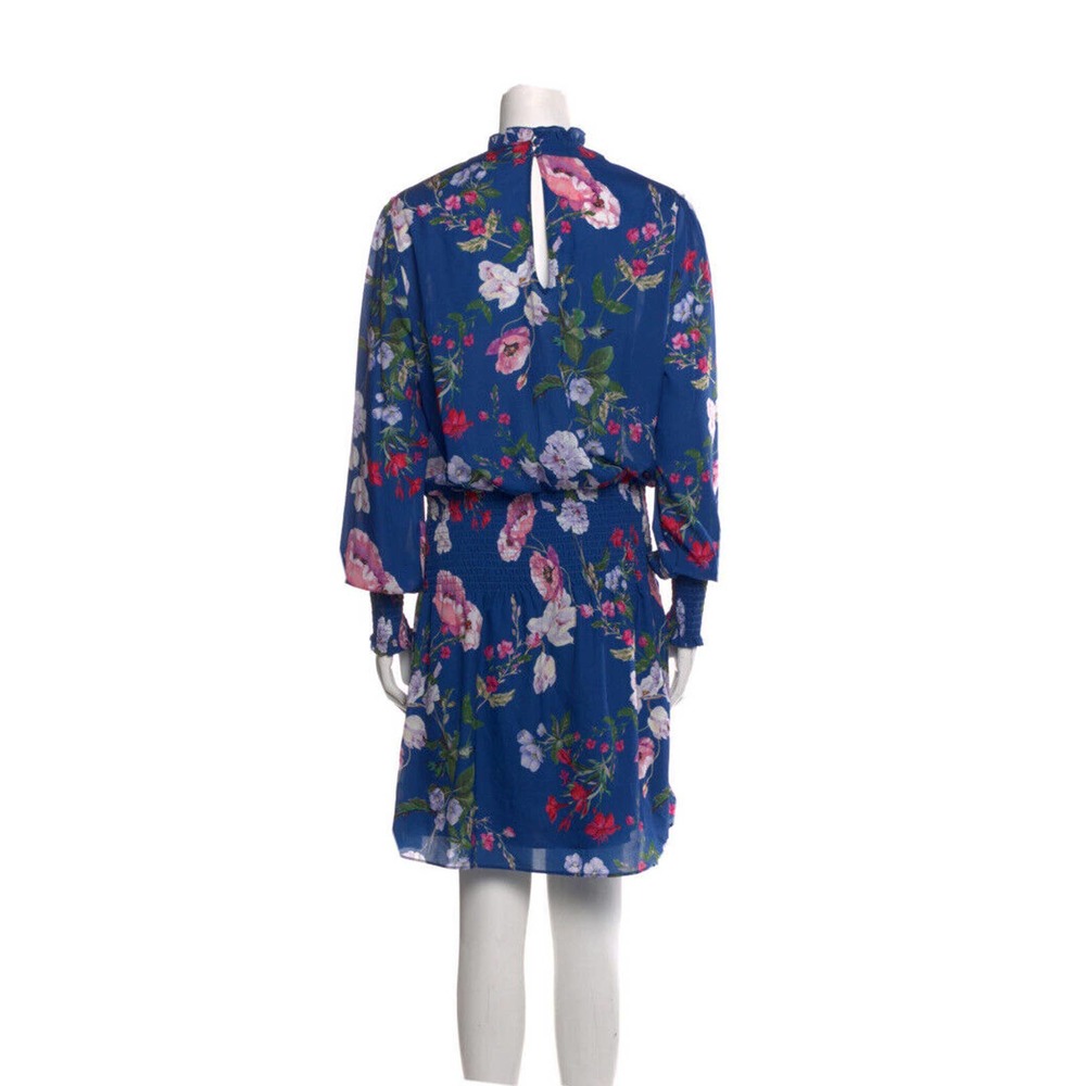 Parker Women’s Blue Floral Dress Large Long Sleeve - Picture 2 of 4